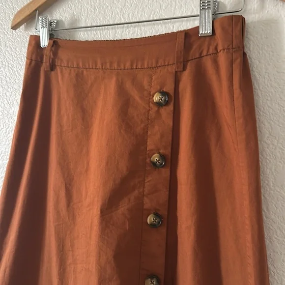 WORTHINGTON Orange Button-Front Skirt - Picture 2 of 3